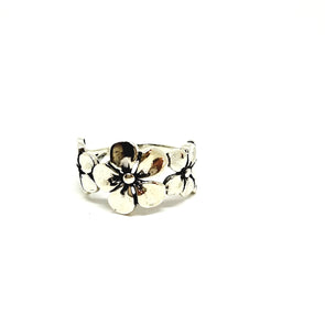 floral sterling ring - r101
