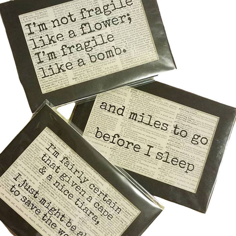 inspirational & humorous dictionary matted prints
