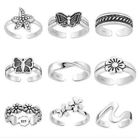 925 Sterling Silver Toe-rings (Set of Five Pairs)- Set #06