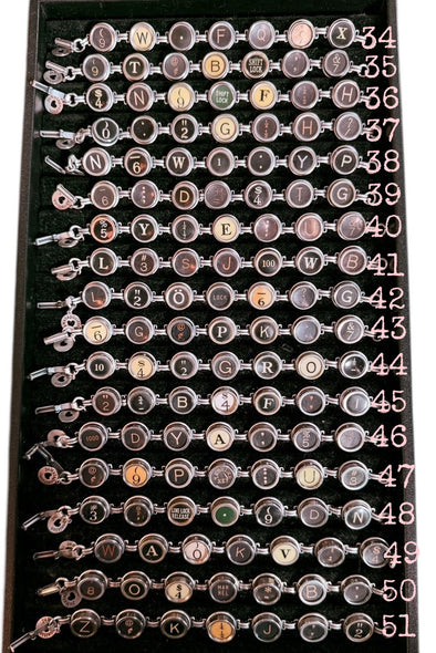 typewriter key bracelet 34 - 51