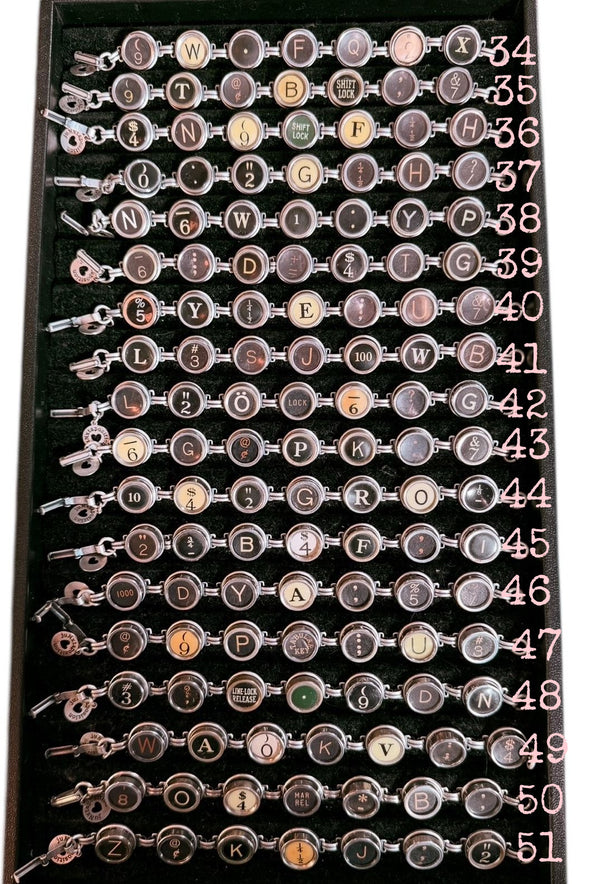 typewriter key bracelet 34 - 51