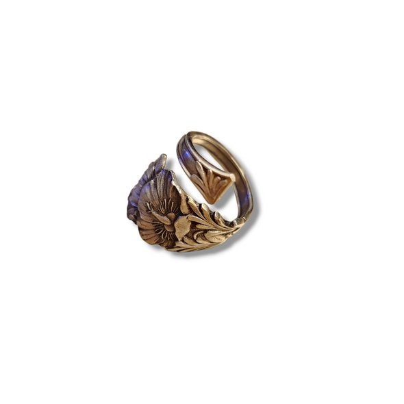 sterling floral wrap ring
