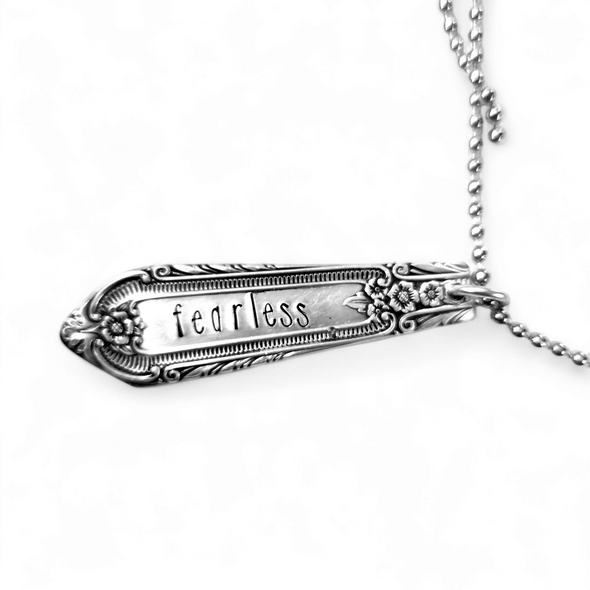 stamped necklace / pendant fearless 12