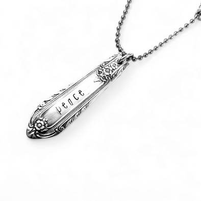 stamped necklace / pendant peace