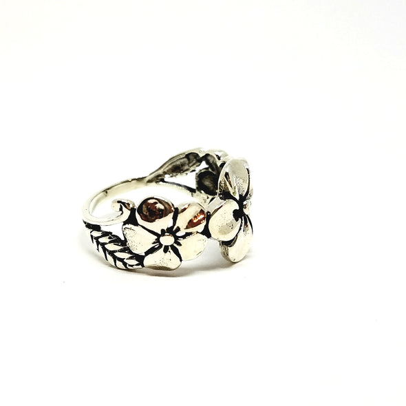 floral sterling ring - r101