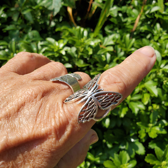 sterling silver butterfly ring