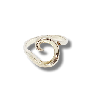 silver ocean wave ring - r113