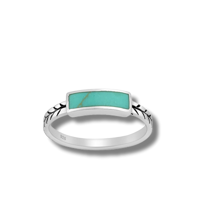 turquoise band silver ring - r119 - sterling