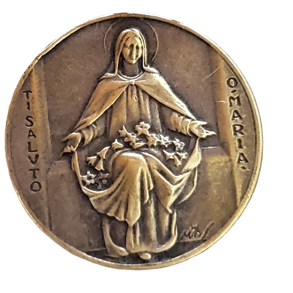 small detailed vintage spiritual medal