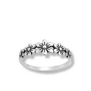 small floral sterling ring - r119