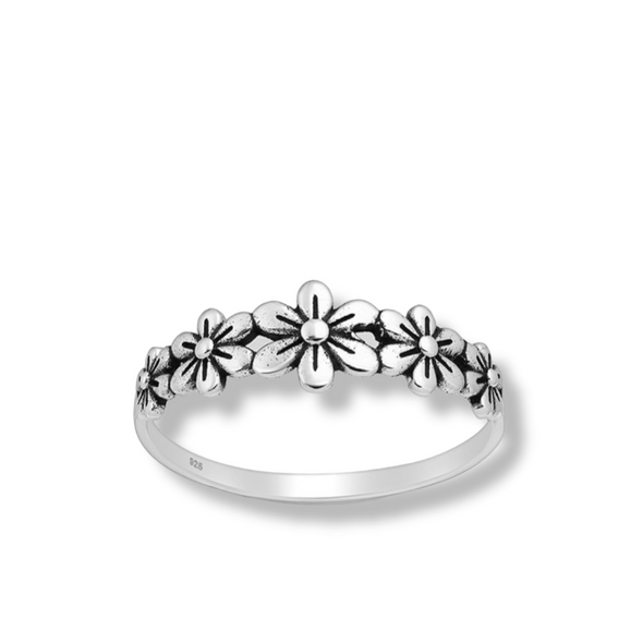 small floral sterling ring - r119