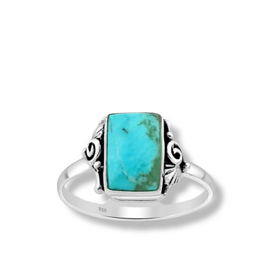 turquoise chunk sterling ring - r123