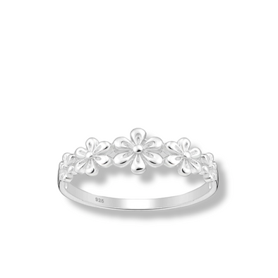 small bubble floral sterling ring - r120