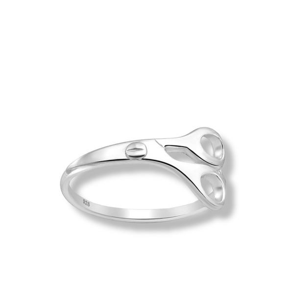sterling silver scissors ring - r103
