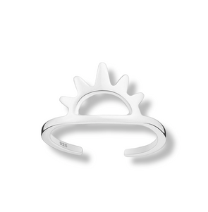 crown  / sunrise TOE ring - sterling silver