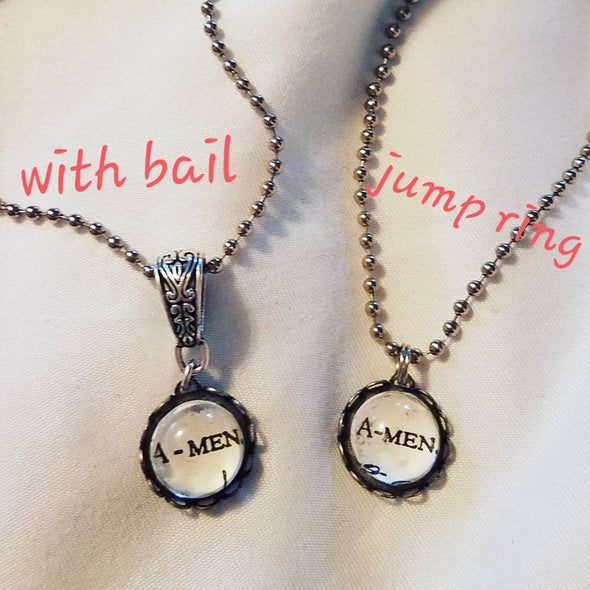 vintage hymnal A-men bubble necklace