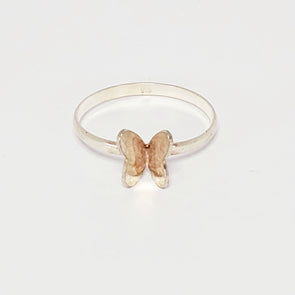 little silver butterfly ring - r116