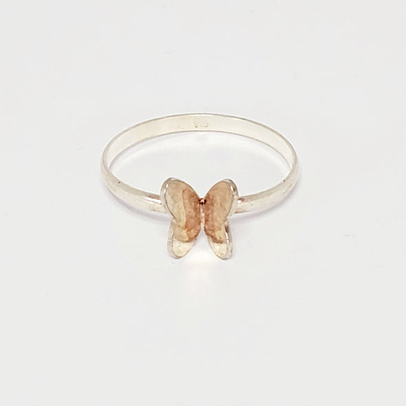 little silver butterfly ring - r116