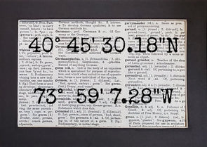 z CUSTOM latitude longitude / gps coordinates print