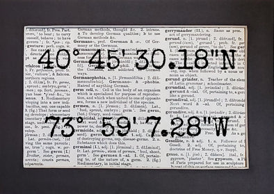 z CUSTOM latitude longitude / gps coordinates print