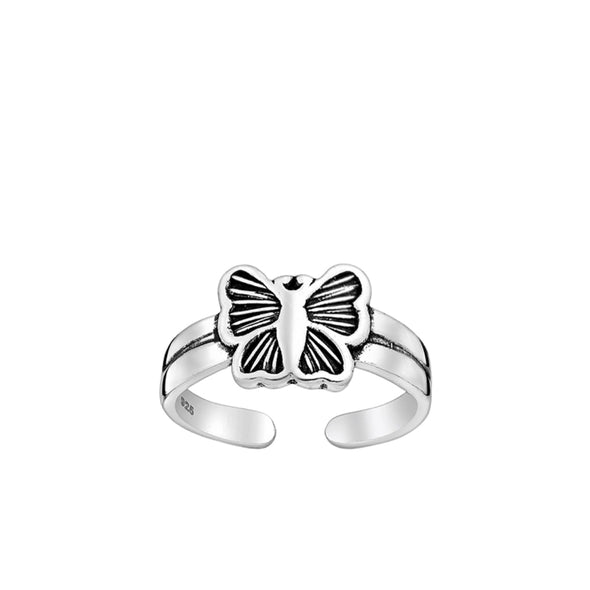 large butterfly TOE ring - trlb - sterling silver