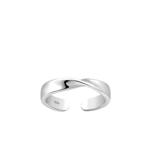 twisted band silver adjustable toe ring