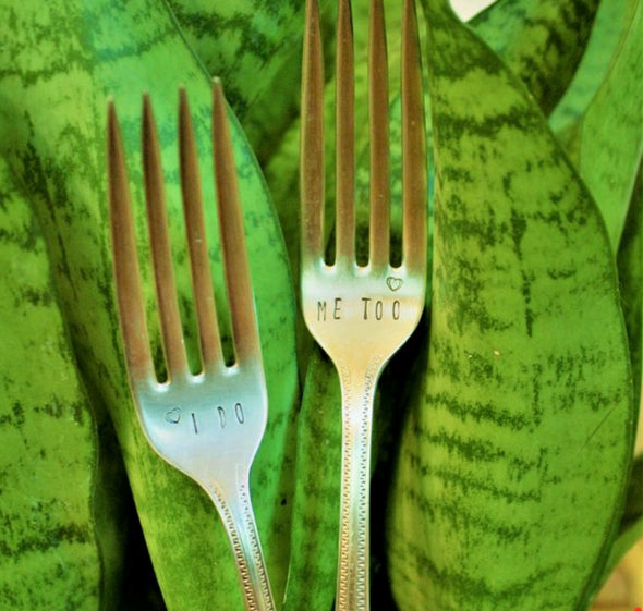 wedding anniversary fork set