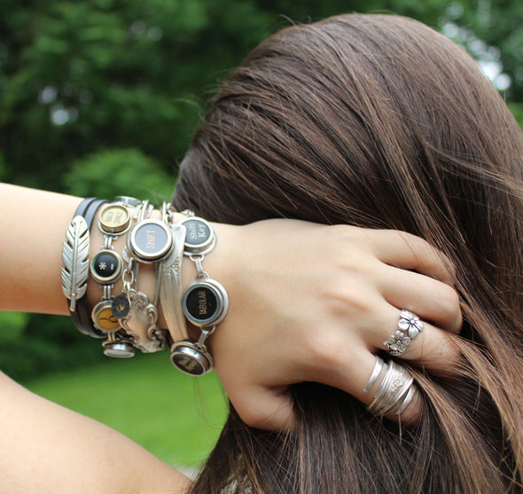 custom order typewriter key bracelet