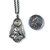 small Catholic notify a priest sterling silver vintage medal